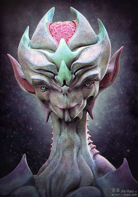 The Strategist By Jia Hao Sci Fi D Cgsociety Alien Character Creature Design Alien