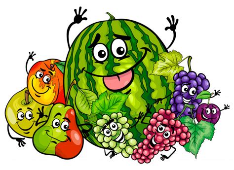 Premium Vector Funny Fruit Characters Group Cartoon
