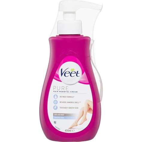 Veet Pure Hair Removal Cream Legs And Body For Sensitive Skin 400ml