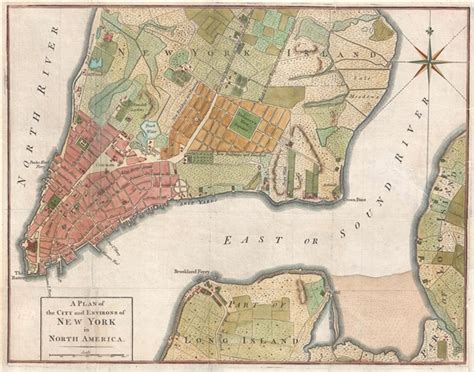 A Plan Of The City And Environs Of New York In North America