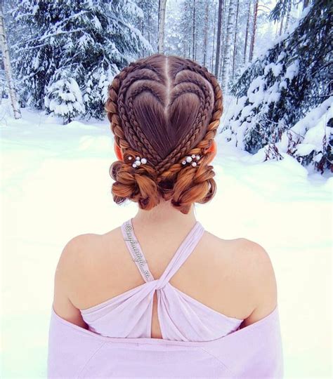 i love her hairstyles😍💕💕💕💗💗 triple heart braid into knotted buns myhairstyle xo on instagram