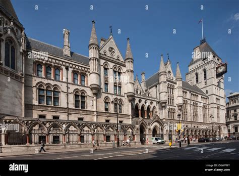 Facade Of The Royal Courts Of Justice Supreme Court In Fleet Street