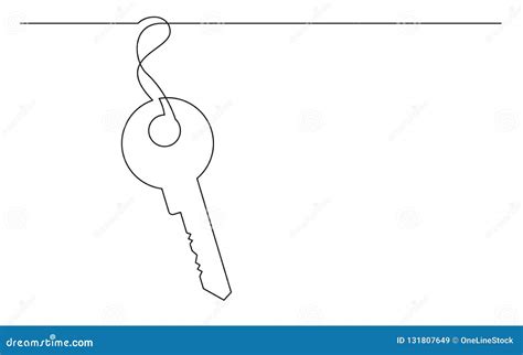 Continuous Line Drawing Of Key Stock Vector Illustration Of Creative
