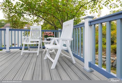 Deck railing_pvc railing_deck railing system. Three color vinyl PVC deck railing from Illusions Vinyl ...