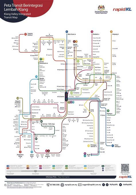 Peta Laluan Senarai Stesen LRT Monorel MRT ERL Dan KTM Komuter