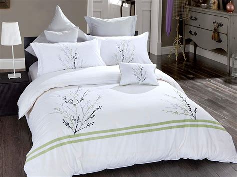 Legacy Decor 7 Pcs Poly Cotton Floral Embroidered Duvet Cover Bedding Set Machine Washable 90