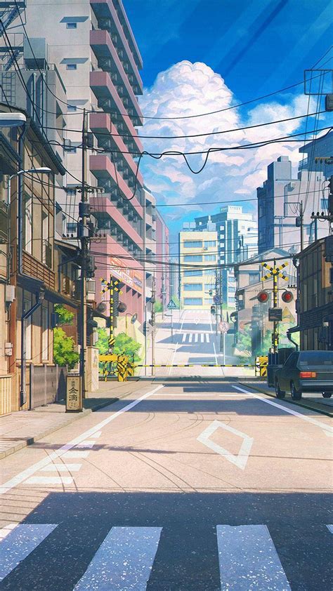 download lovely japanese anime city wallpaper