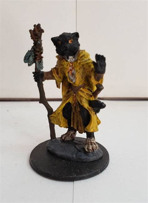 Black Catfolk Caster Mage Druid With Staff Etsy