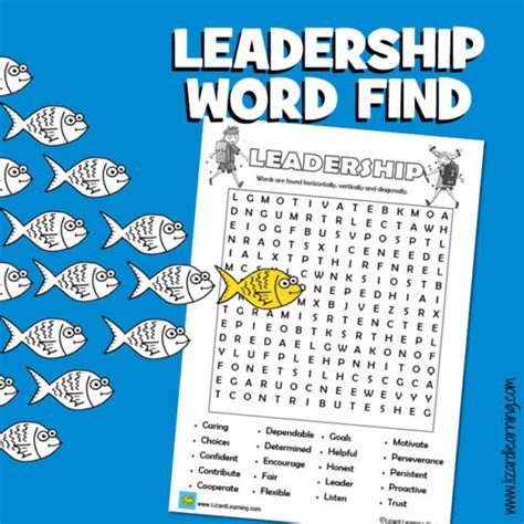 Leadership Word Find Lizard Learning