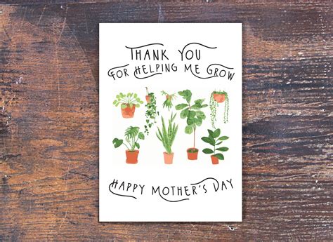 Catchpenny Mother S Day Card Thank You For Helping Me Grow Plant Mother S Day Card