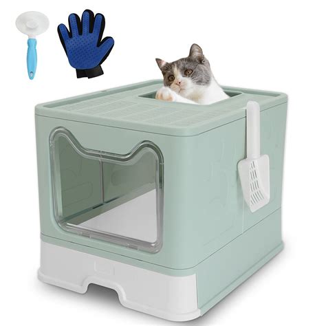 Buy Roccs Foldable Cat Litter Box With Lidno Smell Large Top Entry