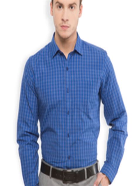 Buy Mark Taylor Men Blue And White Slim Fit Checked Formal Shirt Shirts
