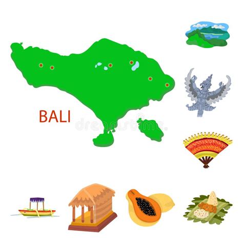 Vector Illustration Of Bali And Indonesia Symbol Set Of Bali And