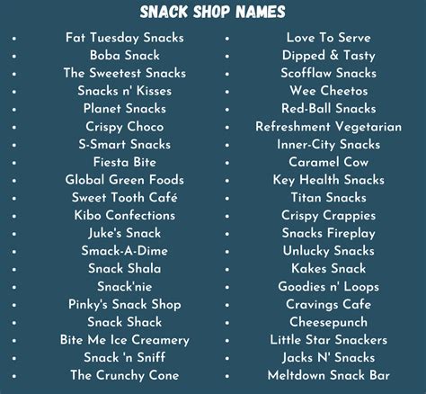 700 Snack Business Name Ideas Funny Catchy And Cute