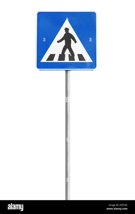 Blue Square Pedestrian Crossing Sign Hi Res Stock Photography And