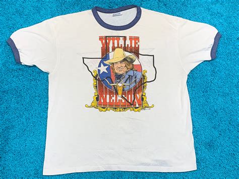 Xl Thin Vtg 80s Willie Nelson Ringer Tour T Shirt 73152