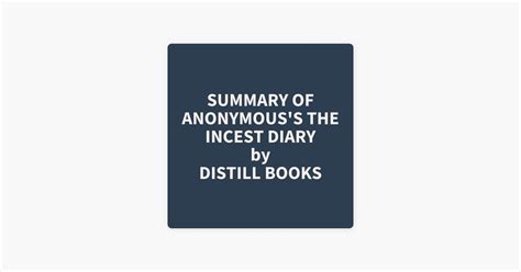 ‎summary Of Anonymouss The Incest Diary On Apple Books