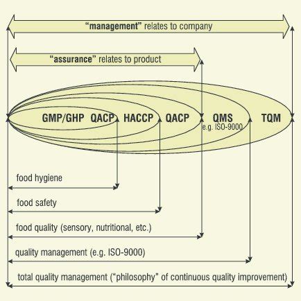 5 Diagram Of The Relationship Between GMP GHP HACCP QACP QMS