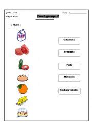 Food Groups Worksheets