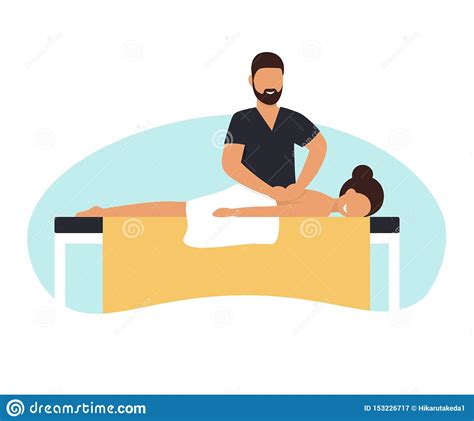 Massage Therapist Doing Massage To A Young Girl Stock Vector