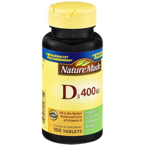 Nature Made Vitamin D 400 Iu 100 Ct Pack Of 3