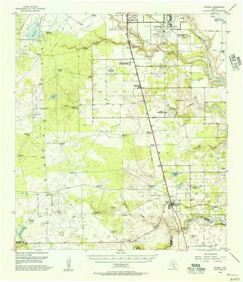 Riviera Texas 1954 1957 Usgs Old Topo Map Reprint 15x15 Tx Quad