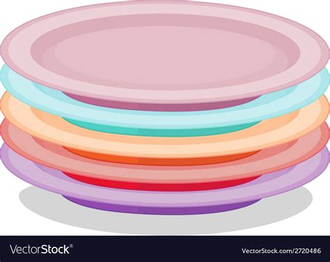 Stack Of Plates Royalty Free Vector Image Vectorstock