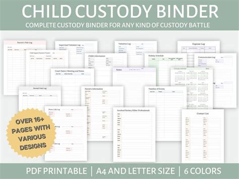 Child Custody Binder For Any Kind Of Custody Battle Co Parenting Single