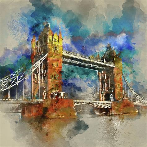 London Famous Places London Bridge By Diana Van Painting By Diana