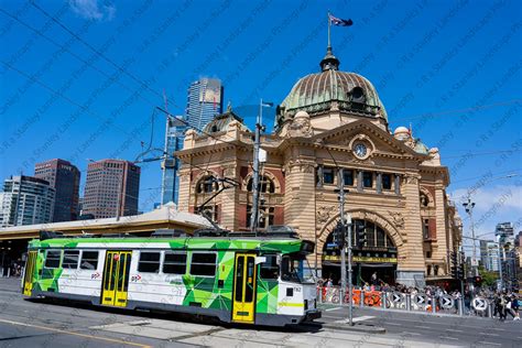 Melbourne Tram Passing Flinders Street Station 70837 Photo