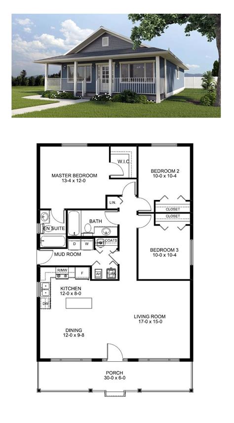 Cool House Plan Id Chp 46185 Total Living Area 1260 Sq Ft 3