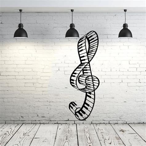Music Note Wall Decal Treble Clef Piano Keys Vinyl Sticker Decals