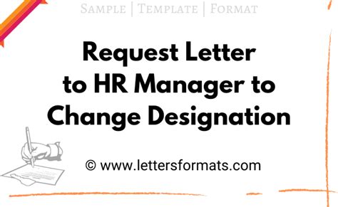 Sample Request Letter To Hr Manager To Change Designation