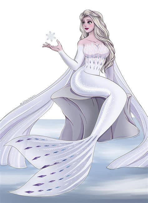 Mermaid Elsa ~ Commission By Mariejaneworks On Deviantart In 2020 Elsa Mermaid Mermaid Art