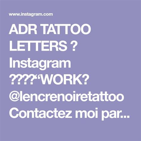 Adr Tattoo Letters 在 Instagram 上发布：“work💥 Lencrenoiretattoo Contactez