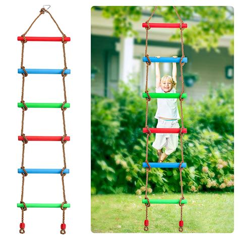 Buy X Xben 68ft Rainbow Rope Ladder For Kids Climbing Hanging Ladder