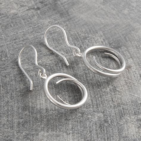 Eclipse Circular Silver Drop Earrings By Otis Jaxon Silver Jewellery
