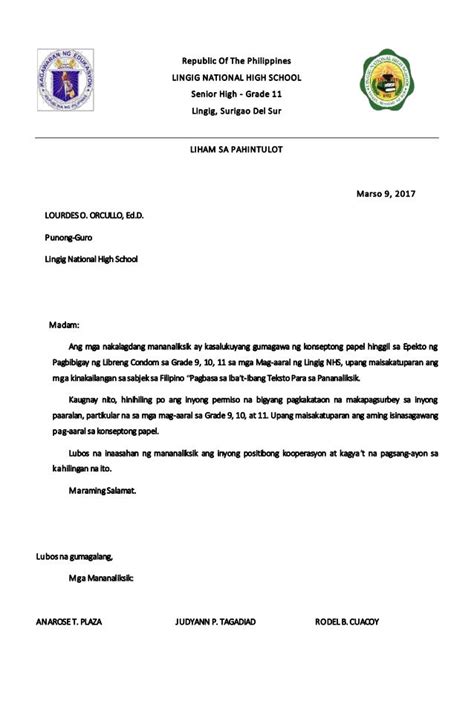 Liham Halimbawa Ng Request Letter Sa Tagalog Maikling Kwentong Images