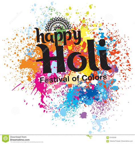 Happy Holi Festival Of Colors Stock Vector Illustration Of Background
