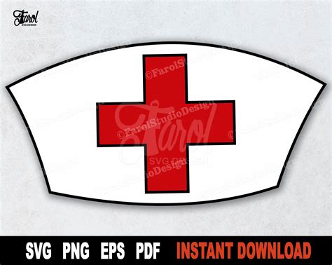Nurse Hat Svg Cut File Nurse Hat With Red Cross Svg Nurse Etsy