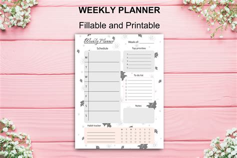 Aesthetic Weekly Planner Fillable And Printable Planner Etsy