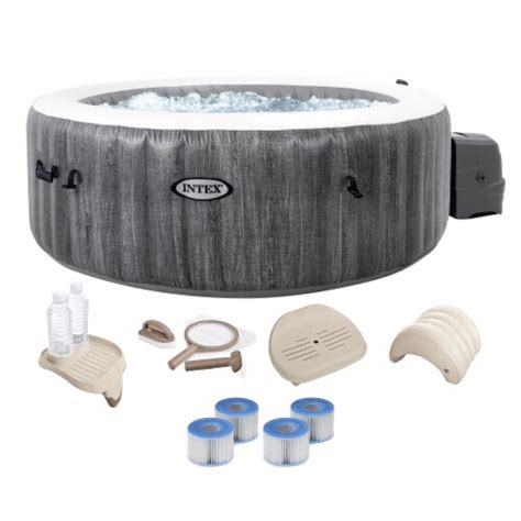 Intex Purespa Plus Inflatable Portable Bubble Jet Spa Hot Tub With