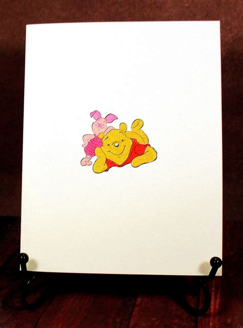 Winnie The Pooh With Piglet Card Add A Greeting Or Leave Etsy