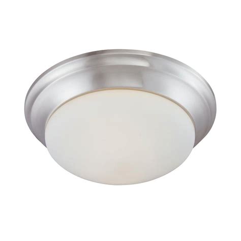 This indoor fixture is ideal for foyers, kitchens, bathrooms, and other interior areas. Thomas Lighting 2-Light Brushed Nickel Ceiling Flushmount ...