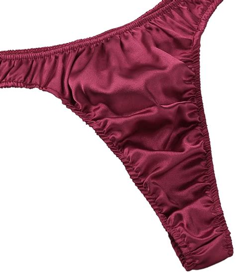 Msemis Men S Satin Silk Thong Underwear Sissy G String T Back Low Rise