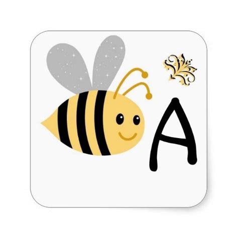 Honey The Honeybee Square Stickers Bee Bee Happy Cool Baby Stuff