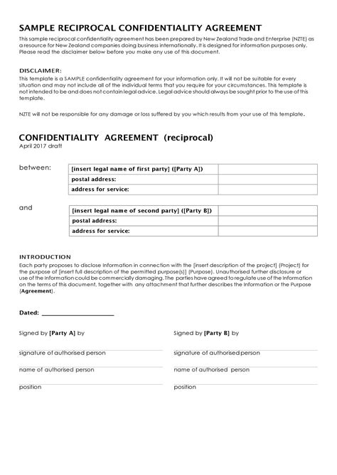 45 Free Confidentiality Agreement Templates Nda Templatearchive