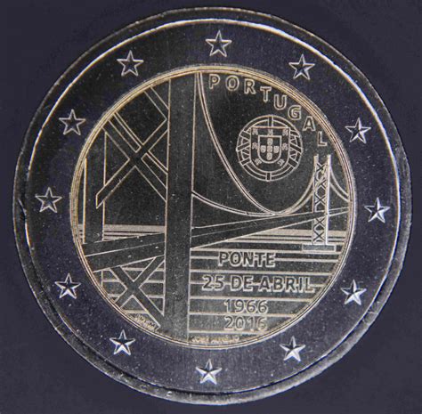 Portugal 2 Euro Coin 50 Years Since Inauguration Of 25th Of April