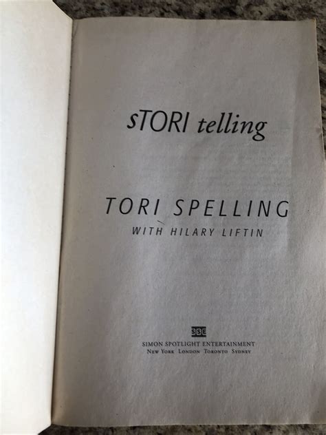 STORI TELLING Softcover Paperback Book By TORI SPELLING EBay