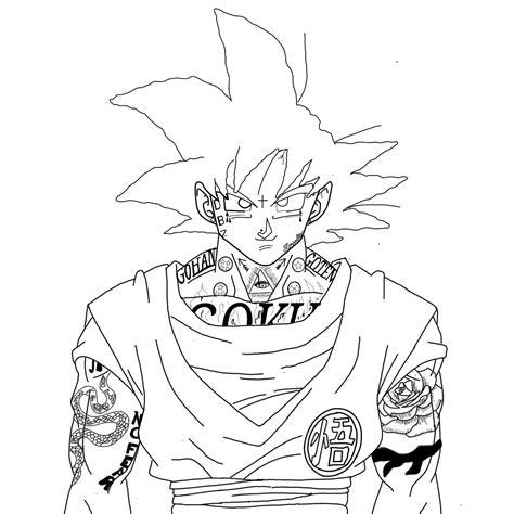 Gangster Goku Dbz Tattoo Goku Art Tattoo